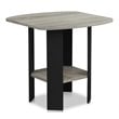 Furinno Engineered Wood Simple Design End Table in French Oak Gray/Black