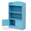 Furinno Lova Engineered Wood Bookshelf with Storage Cabinet in Light Blue