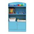 Furinno Lova Engineered Wood Bookshelf with Storage Cabinet in Light Blue