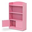 Furinno Lova Engineered Wood Bookshelf with Storage Cabinet in Pink