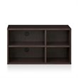 Furinno INDO Engineered Wood 2x2 Petite Audio Video Storage Shelf in Espresso