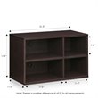 Furinno INDO Engineered Wood 2x2 Petite Audio Video Storage Shelf in Espresso