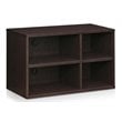 Furinno INDO Engineered Wood 2x2 Petite Audio Video Storage Shelf in Espresso