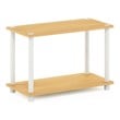 Furinno TURN-N-TUBE Wood 2-Tier No Tools Tube Shelf End Table in Beech/Natural