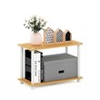 Furinno TURN-N-TUBE Wood 2-Tier No Tools Tube Shelf End Table in Beech/Natural