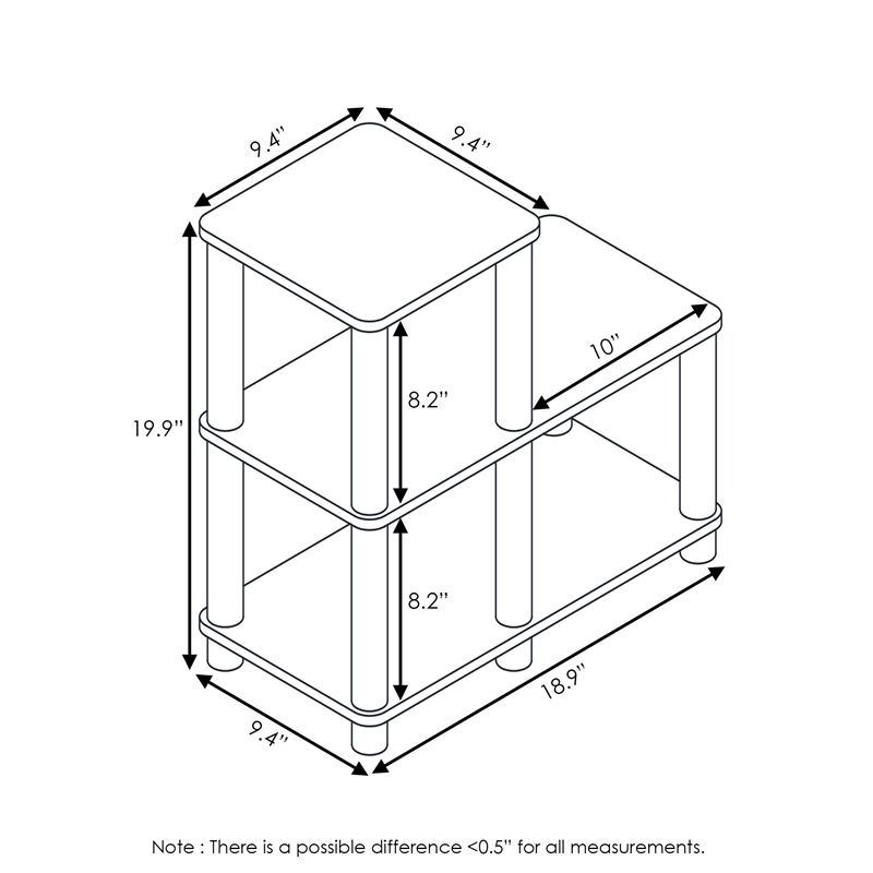 Furinno TURN-N-TUBE Engineered Wood Accent Decorative Shelf in Espresso/Black