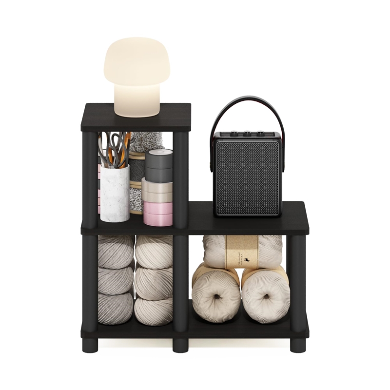 Furinno TURN-N-TUBE Engineered Wood Accent Decorative Shelf in Espresso/Black