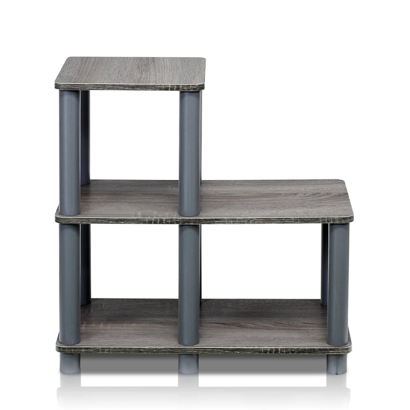 Furinno TURN-N-TUBE Engineered Wood Accent Decorative Shelf in French Oak Gray