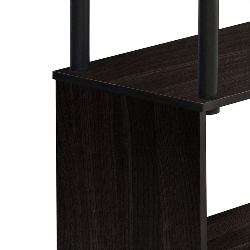 Furinno Flexi Contemporary Engineered Wood 4-Tier Rack in Espresso