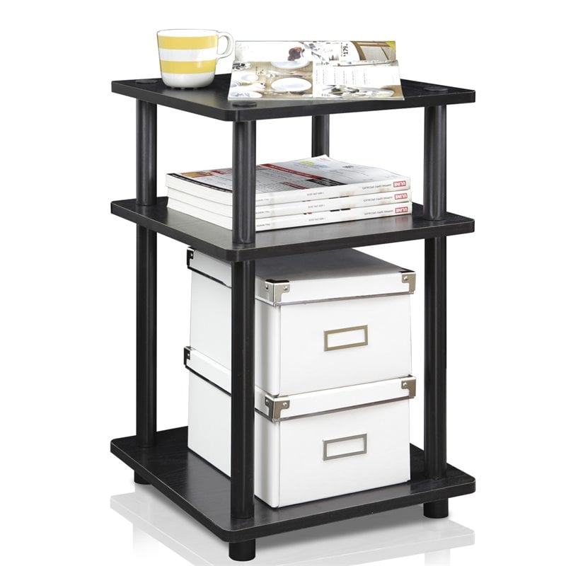 Furinno TURN-N-TUBE Contemporary Engineered Wood Multipurpose Shelf in Black
