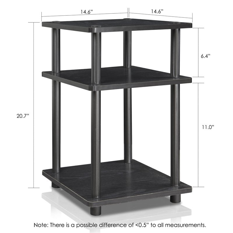 Furinno TURN-N-TUBE Contemporary Engineered Wood Multipurpose Shelf in Black