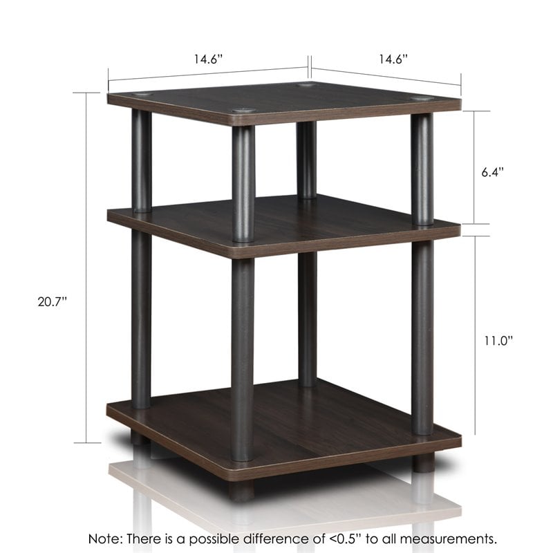 Furinno TURN-N-TUBE Contemporary Wood Multipurpose Shelf in Espresso/Black