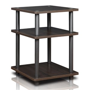 Furinno TURN-N-TUBE Contemporary Wood Multipurpose Shelf in Espresso/Black