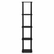 Furinno TURN-S-TUBE Wood 5-Tier Corner Rack Display Shelf in Americano Black
