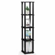 Furinno TURN-S-TUBE Wood 5-Tier Corner Rack Display Shelf in Americano Black