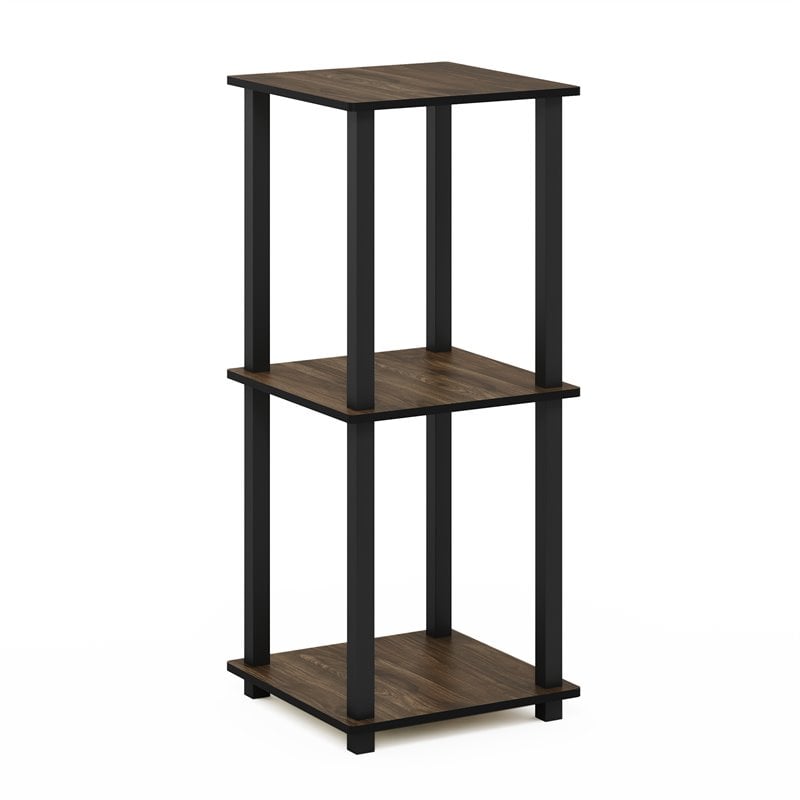 Furinno Engineered Wood SIMPLISTIC End Table in Columbia Walnut/Black (Set of 2)