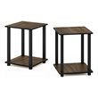 Furinno Engineered Wood SIMPLISTIC End Table in Columbia Walnut/Black (Set of 2)