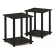 Furinno Engineered Wood SIMPLISTIC End Table in Espresso/Black (Set of 2)