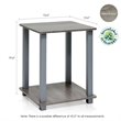 Furinno Engineered Wood SIMPLISTIC End Table in French Oak Gray (Set of 2)