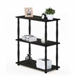 Furinno TURN-N-TUBE Wood 3-Tier Shelf Display Rack w/ CLASSIC Tubes in Espresso