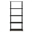Furinno TURN-N-TUBE Wood 5-Tier Shelf Display Rack w/ CLASSIC Tubes in Espresso