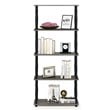 Furinno TURN-N-TUBE Wood 5-Tier Shelf Display Rack w/ CLASSIC Tubes in Oak Gray