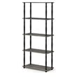 Furinno TURN-N-TUBE Wood 5-Tier Shelf Display Rack w/ CLASSIC Tubes in Oak Gray