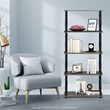Furinno TURN-N-TUBE Wood 5-Tier Shelf Display Rack w/ CLASSIC Tubes in Oak Gray