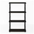Furinno TURN-N-TUBE Wood 4-Tier Shelf Display Rack w/ CLASSIC Tubes in Espresso