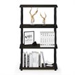 Furinno TURN-N-TUBE Wood 4-Tier Shelf Display Rack w/ CLASSIC Tubes in Espresso