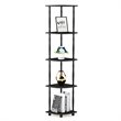 Furinno TURN-N-TUBE Wood 5-Tier Corner Display Rack w/ CLASSIC Tube in Espresso