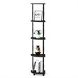 Furinno TURN-N-TUBE Wood 5-Tier Corner Display Rack w/ CLASSIC Tube in Espresso