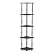 Furinno TURN-N-TUBE Wood 5-Tier Corner Display Rack w/ CLASSIC Tube in Espresso