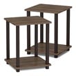 Furinno Engineered Wood SIMPLISTIC End Table in Walnut/Brown (Set of 2)
