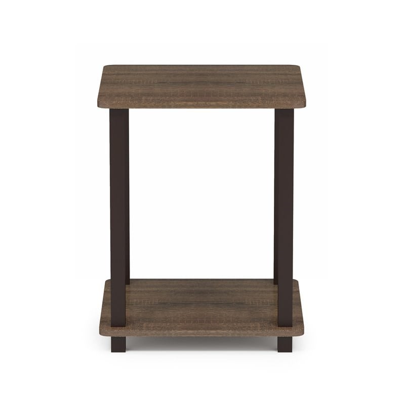 Furinno Engineered Wood SIMPLISTIC End Table in Walnut/Brown (Set of 2)