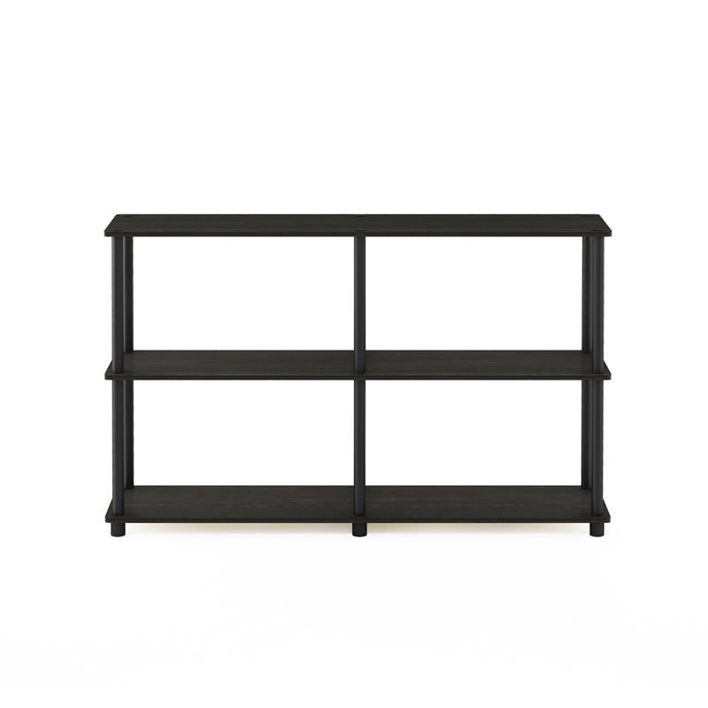 Furinno TURN-N-TUBE Wood 3-Tier Double Size Storage Display Rack in Espresso
