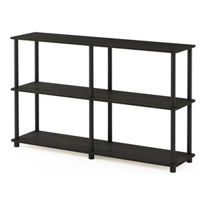 Furinno TURN-N-TUBE Wood 3-Tier Double Size Storage Display Rack in Espresso
