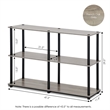 Furinno TURN-N-TUBE Wood 3-Tier Storage Display Rack in French Oak Gray/Black