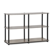 Furinno TURN-N-TUBE Wood 3-Tier Storage Display Rack in French Oak Gray/Black