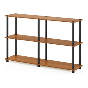 Furinno TURN-N-TUBE Wood 3-Tier Storage Display Rack in Light Cherry/Black