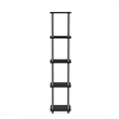 Furinno TURN-N-TUBE Wood 5-Tier Corner Square Rack Display Shelf in Black/Gray