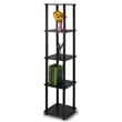 Furinno TURN-N-TUBE Wood 5-Tier Corner Square Rack Display Shelf in Espresso