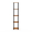 Furinno TURN-N-TUBE Wood 5-Tier Corner Rack Display Shelf in Light Cherry/Black