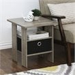 Furinno ANDREY Wood End Table with Bin Drawer in French Oak Gray (Set of 2)