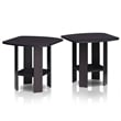 Furinno Engineered Wood Simple Design End Table in Dark Walnut (Set of 2)