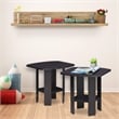 Furinno Engineered Wood Simple Design End Table in Dark Walnut (Set of 2)