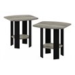 Furinno Wood Simple Design End Table in French Oak Gray/Black (Set of 2)