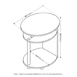 Furinno JAYA Wood Simple Design Oval End Table in Walnut/Black (Set of 2)