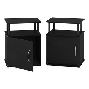 Furinno JAYA Engineered Wood Utility Design End Table in Black (Set of 2)