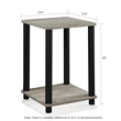 Furinno TURN-N-TUBE Haydn Engineered Wood End Table in French Oak Gray/Black